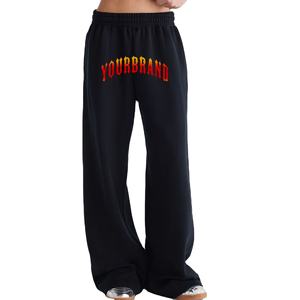 Venta caliente poliéster/algodón polar 180g lavado transpirable ligero holgado pierna ancha gimnasio Joggers para mujeres invierno - Product Image 1