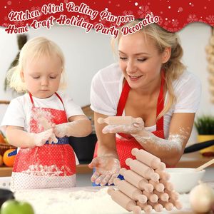 หมุดกลิ้งขนาดเล็ก20ชิ้นสำหรับงานฝีมือลูกกลิ้งแป้งไม้ขนาดเล็กสำหรับเด็กในครัวการอบและการเล่นตามจินตนาการไม้ - Product Image 6