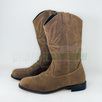 Großhandels preis 2024 Herren Leder Lange Stiefel Schuhe Hochwertige hand gefertigte Outdoor-Leder futter Herren schuhe ODM Serviced