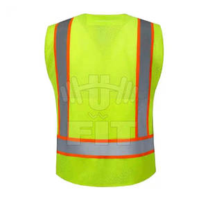 Chaleco DE SEGURIDAD reflectante de alta visibilidad del fabricante de Pakistán Precio de cremallera frontal transpirable - Product Image 2