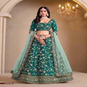 Desgaste de la boda de seda del arte del diseñador con bordado Lehenga Choli mujer moda fabricante de Surat - Product Image 1
