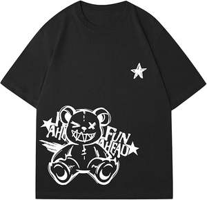 Camiseta extragrande de peso pesado personalizada para hombre, diseño de patrón de letras con serigrafía de algodón pesado 100% - Product Image 3