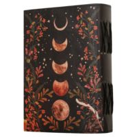 Journal artisanal en cuir 9x7 pouces, style vintage soleil et lune, carnet de voyage rétro, papier aquarelle, cadeau