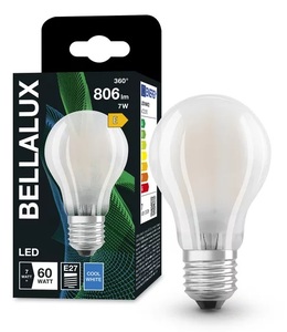 Lampada standard, vetro satinato, LED, 6,5W, 4000K, 806Lm (Bellalux 4058075115354) - Product Image 1