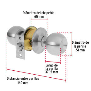 3 blocco a sfera cilindrico, ingresso, cromo, blister, base - Product Image 4