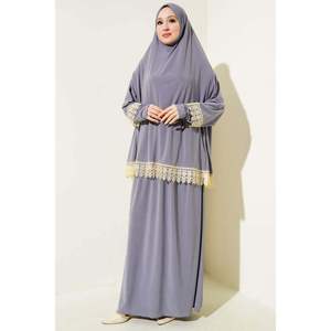 Ensemble de prière en dentelle gris ardoise - Product Image 1