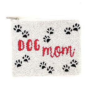 Dog Mom Handmade Eco-Friendly Lightweight Seed <b>Bead</b> Zipper Clutch <b>Large</b> Capacity Soft Trendy Evening Party Gift for Women - Product Image 1