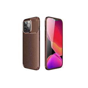 Funda Protectora de Silicona TPU Marrón Premium Netzy para iPhone 13 Pro SAFA Negro Modelo A22 Antihuellas y Silicona Suave - Product Image 1