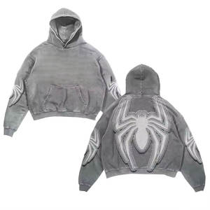 Sudadera con Capucha Térmica para Hombre, Personalizada, de Gran Venta, con MOQ Bajo, 400gsm, de Invierno, con Efecto Desgastado por el Sol, Lavado Ácido, Bordada, 100% Algodón - Product Image 1