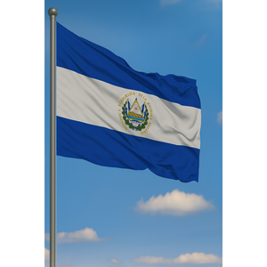 Drapeau de l'El Salvador pour l'extérieur, techniques d'impression numérique, mât en aluminium durable, fabriqué en polyester, soie et plastique - Product Image 3