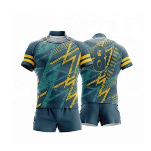 Ensembles de maillots de rugby personnalisés en gros Uniforme de sport respirant avec logo de l'équipe de sublimation et noms à bas prix - Product Image 4