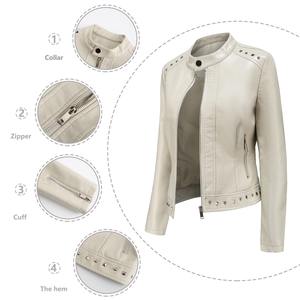 Veste en cuir pour femme à la mode en peau d'agneau véritable Style vintage Veste en cuir pour femme en cuir de vache véritable Veste pour femme - Product Image 6