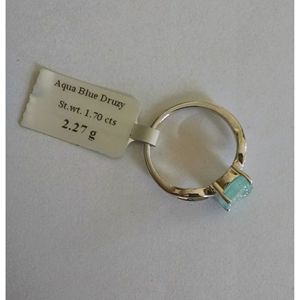 Bague Shah Gems pour femme en argent sterling 925 plaqué rhodium avec druse naturelle, idéale pour le quotidien et les mariages - Product Image 3