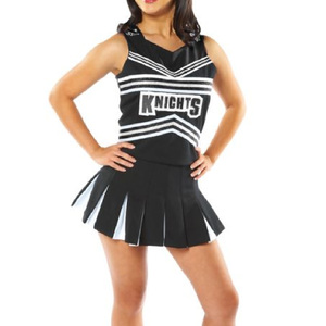 Women's School Girls <b>Cheerleading</b> Dance Costume Letter Printed Neck Sleeveless Pleated Dress Cheerleader Uniform Outfit Sets - Product Image 5