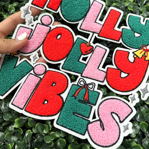 2024 Wholesale Santa Chenille Patches Custom Embroidery Iron on Christmas Large Chenille Patches <b>Heat</b> Transfer Logo Designer - Product Image 3