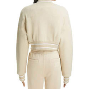 Nueva chaqueta Letterman, ropa de invierno, abrigo para mujer, chaqueta universitaria personalizada de lana para mujer, chaqueta universitaria recortada de cuero para mujer - Product Image 5