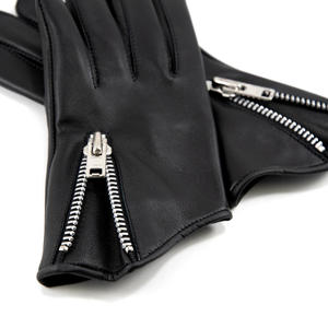 Gants de sport de voyage et de cyclisme en cuir d'agneau véritable de qualité supérieure, noirs, confortables, fermeture éclair en nickel, s'adaptent rapidement aux mains - Product Image 6