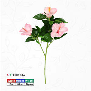 <b>Artificial</b> <b>Flower</b> Factory Hydrangea Plant with Light Pink <b>Flower</b> Plastic Tropical Handmade-AFF Stick-48.2 - Product Image 1