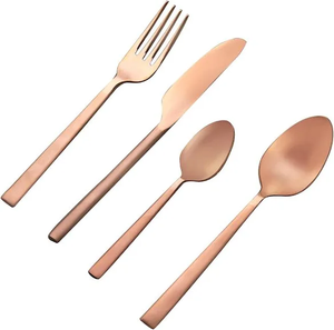 Juego de cubiertos de lujo Juego de cubiertos de acero inoxidable de alta calidad Pulido con espejo Utensilios de cocina de metal duradero Cubiertos de alta demanda - Product Image 1