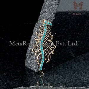 <b>Solid</b> 14k Yellow <b>Gold</b> <b>Pendant</b> Natural Turquoise Gemstone <b>Gold</b> Jewelry Wholesale New Design Handmade <b>Pendant</b> - Product Image 3