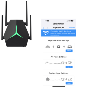 Répéteur Wi-Fi 1200 Mbps Double Bande avec Port LAN <span class=keywords><strong>Filaire</strong></span>, Amplificateur de Signal 2,4 GHz Longue Portée 5G, 4 Antennes 5.0dBi, Couverture 300-500 m² - Product Image 2