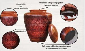Wooden Cremation Urn <b>for</b> Human <b>Ashes</b> Full Carved American Style Adult Burial <b>Keepsake</b> Funeral Supplies Higher Handicrafts Custom - Product Image 4