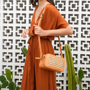 Bolso de caña y cuero para mujer, bolso de compras de gran capacidad de paja, bolso de playa de viaje con forro OEM hecho en Vietnam - Product Image 2