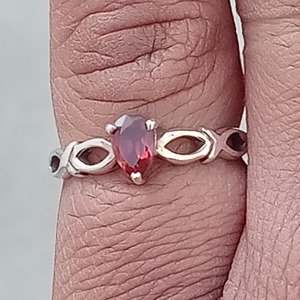 Anillos de Piedras Preciosas de Granate Natural, Plata de Ley 925, Hechos a Mano en India, Diseño Único de Lujo, Joyería para Fiestas, Bodas Cristianas - Product Image 1