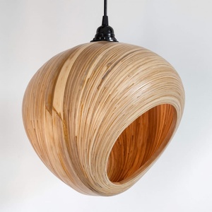 New design hanging <b>light</b> coil spun <b>bamboo</b> chandelier lamp natural pendant <b>light</b> for home living room & hotel - Product Image 1