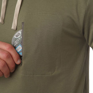 Recién llegado, Sudadera con capucha selecta con tela de bambú de pesca de bolsillo con cremallera en el pecho y cordón, camisa de pesca transpirable ligera para hombres - Product Image 4