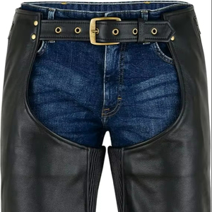 Pantalones de motociclismo de cuero marrón desgastado para hombre personalizados con forro de cremallera, pantalones de motociclista de vaquero OEM - Product Image 1