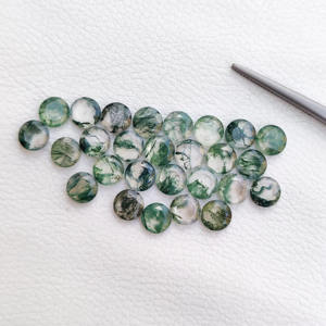 กล่องโชว์อัญมณีทรงวงรีทรงแบนหินมอสอาเกตขนาด8x10มม. สำหรับเครื่องประดับแฟชั่นทำมือในตลาดขายส่ง - Product Image 4