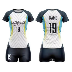 Uniforme de Voleibol para Mujer, Tejido Elástico Estampado, Jersey Ligero, Conjunto Corto Deportivo, Duradero y Personalizable - Product Image 1