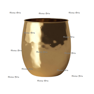 Jardinière de forme ronde au design classique, de qualité supérieure, en aluminium couleur or, pour une utilisation en intérieur et en extérieur - Product Image 1