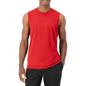 100% polyester hommes Fitness débardeur Logo personnalisé séchage rapide respirant haut de sport décontracté avec tissage tricoté sur le devant - Product Image 1