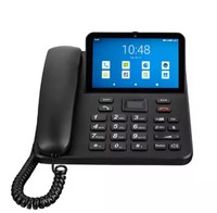 MAXCOMM Ponsel Desktop layar sentuh 5.5 inci Android 12, ponsel pintar layar sentuh dengan kamera 5MP baterai 3400mAh terminal nirkabel tetap WhatsApp