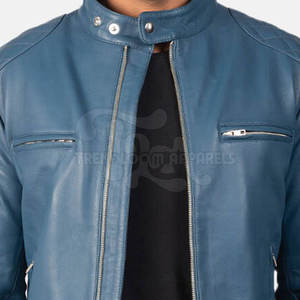 Veste en cuir de vache pour homme, vente chaude, logo sur le devant, séchage rapide, écologique, légère, coupe-vent - Product Image 5