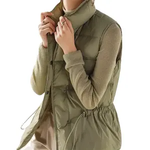 Nuovo gilet Ultra leggero da donna a prova di vento corto leggero e caldo gilet da donna bianco senza maniche