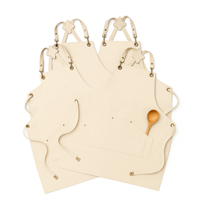 Tablier de cuisine professionnel en toile 100 % coton, noir et blanc, imperméable, résistant, réutilisable, sans manches, avec impression de logo personnalisée, vente en gros - Product Image 2