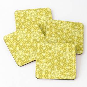 706 Mango Wood/Acacia Wood Over Printed Tea Serving Coasters 4 Pieces Set Kitchen Accessories Coasters Resin - Product Image 3