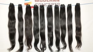 Venta al por mayor de color natural crudo sin procesar cutícula alineada 7*7 cierre mechones rectos virgen indio templo extensiones de cabello humano - Product Image 3