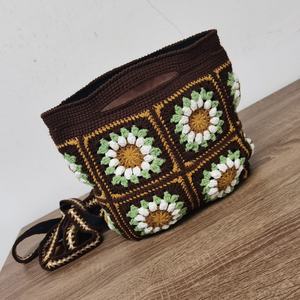 Sac à bandoulière en crochet fait main avec motif floral et fermeture éclair, nouvelle collection 2025, vente en gros usine - Product Image 4