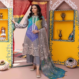 Luxury Lawn Collection Pakistan and Indian Shalwar Kameez Suits on Chunri Lawn Formal Wears by Riaz <b>Arts</b> Volume CHUNRI - Product Image 4