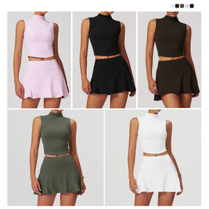 Vêtements de yoga serrés vêtements de sport personnalisé Unique vert violet blanc ensemble de yoga femmes grande taille 2 pièces tenue de sport - Product Image 3