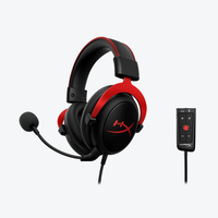 Casque filaire HyperX Cloud II avec micro, emballage original anglais, casque gamer rouge pour le voyage, fonction ANC, vente en gros