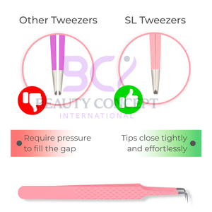 Jolie couleur rose avec texture de diamant de la plus haute qualité bon vendeur matériau en acier forme parfaite pince à épiler pour extension de cils - Product Image 4