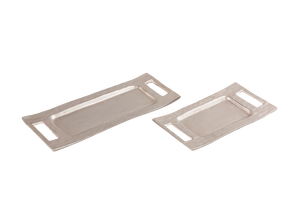 Plato de cena de servicio Chapado en plata Rectangular de Metal para el hogar Vajilla para servir comida y ensalada Bandeja Cena Plato de barbacoa - Product Image 6