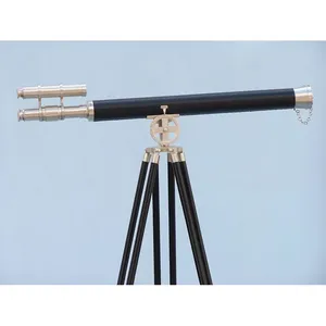 Télescope en laiton pur avec trépied noir et argent ou nautique élégant pour les laboratoires scientifiques à des fins éducatives - Product Image 4