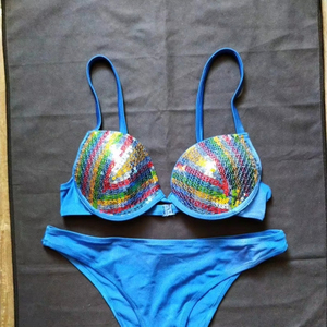 ชุดเดรสชายหาดเซ็กซี่แบบชิ้นเดียวประดับด้วยลูกปัดหนาชุดบิกินี่2ชิ้นสำหรับใส่เที่ยวชายหาดดีไซน์ตามสั่ง - Product Image 1