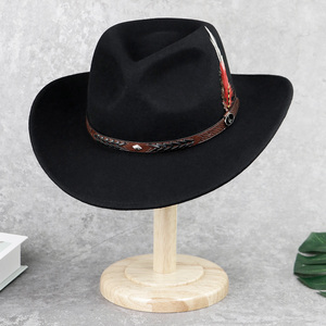 Nuevos sombreros de vaquero de cuero al aire libre para hombres de vaquero occidental personalizados Sombreros de vaquero en cuero genuino Sombreros de moda al por mayor - Product Image 3